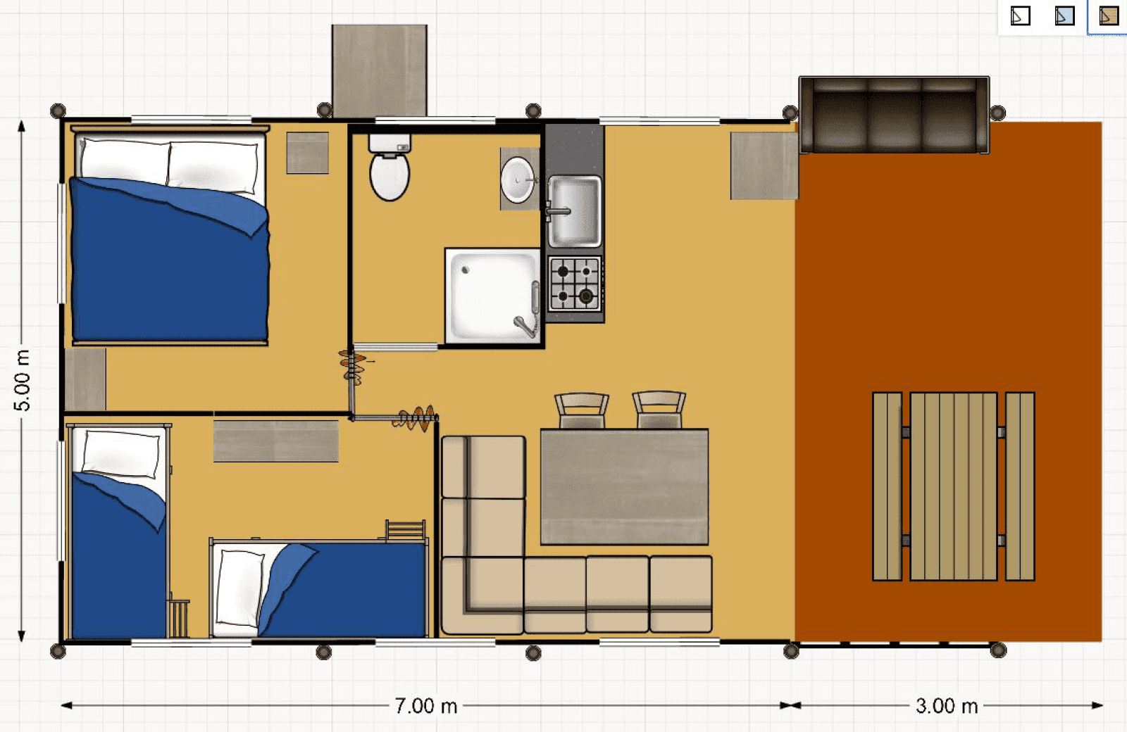 Acb safaritent 6 personen plattegrond
