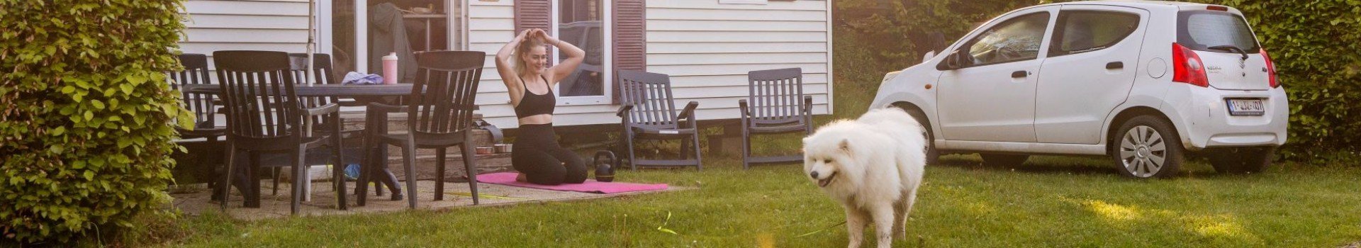 Camping bertrix chalet hond