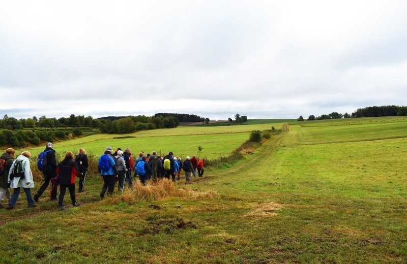 Groepsactiviteit op ardennen camping bertrix wandelen